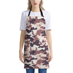 Pink Brown Camouflage Print Apron