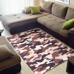 Pink Brown Camouflage Print Area Rug GearFrost