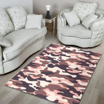Pink Brown Camouflage Print Area Rug GearFrost