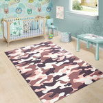 Pink Brown Camouflage Print Area Rug GearFrost