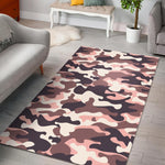 Pink Brown Camouflage Print Area Rug GearFrost