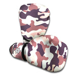 Pink Brown Camouflage Print Boxing Gloves