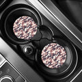 Pink Brown Camouflage Print Car Coasters