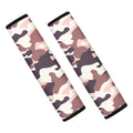Pink Brown Camouflage Print Car Seat Belt Covers