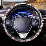 Pink Brown Camouflage Print Car Steering Wheel Cover