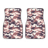 Pink Brown Camouflage Print Front Car Floor Mats