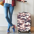 Pink Brown Camouflage Print Luggage Cover