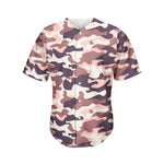 Pink Brown Camouflage Print Men's Baseball Jersey
