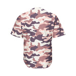 Pink Brown Camouflage Print Men's Baseball Jersey