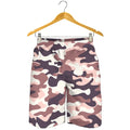 Pink Brown Camouflage Print Men's Shorts