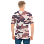 Pink Brown Camouflage Print Men's T-Shirt