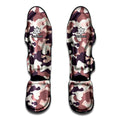 Pink Brown Camouflage Print Muay Thai Shin Guards