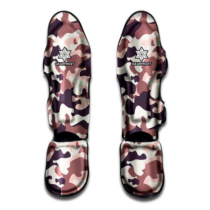 Pink Brown Camouflage Print Muay Thai Shin Guard