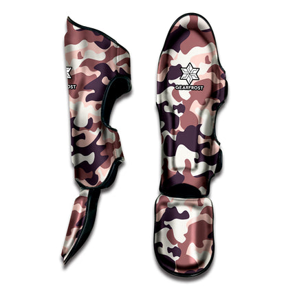 Pink Brown Camouflage Print Muay Thai Shin Guard