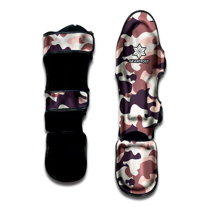 Pink Brown Camouflage Print Muay Thai Shin Guard