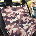 Pink Brown Camouflage Print Pet Car Back Seat Cover
