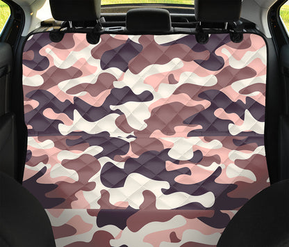 Pink Brown Camouflage Print Pet Car Back Seat Cover