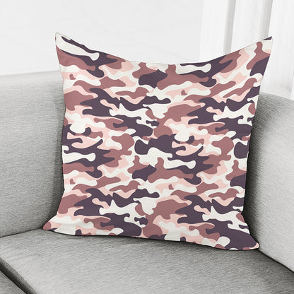 Pink Brown Camouflage Print Pillow Cover