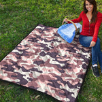 Pink Brown Camouflage Print Quilt