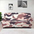 Pink Brown Camouflage Print Sofa Cover