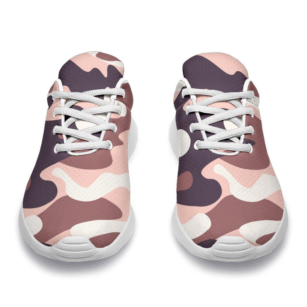 Pink Brown Camouflage Print Sport Shoes GearFrost