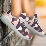 Pink Brown Camouflage Print Sport Shoes GearFrost