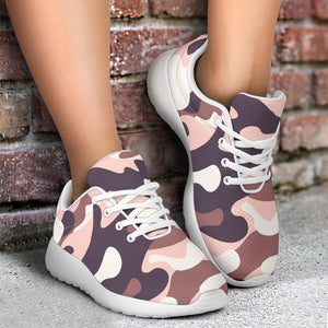 Pink Brown Camouflage Print Sport Shoes GearFrost