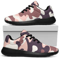 Pink Brown Camouflage Print Walking Shoes