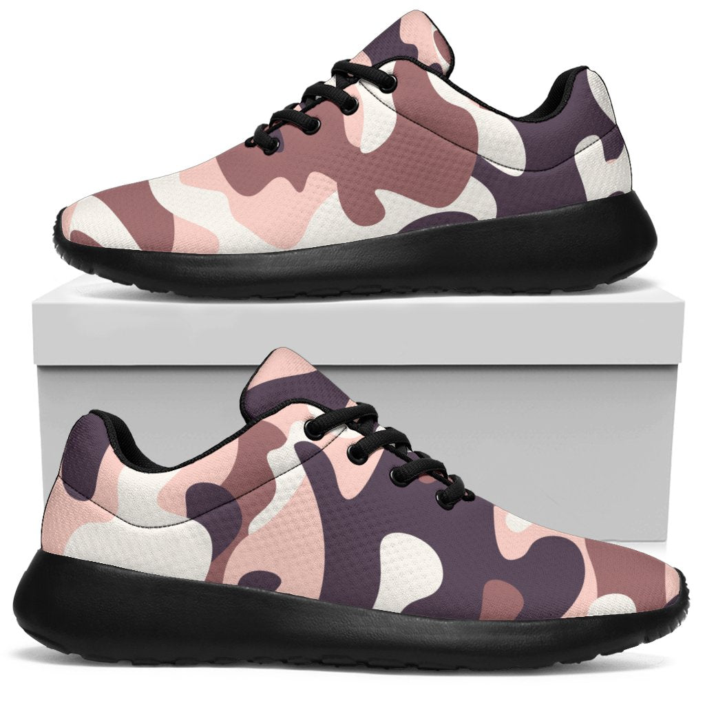 Pink Brown Camouflage Print Sport Shoes GearFrost