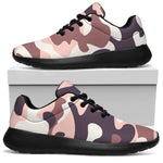 Pink Brown Camouflage Print Sport Shoes GearFrost