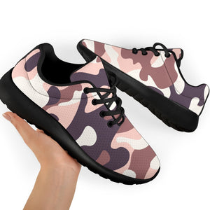 Pink Brown Camouflage Print Sport Shoes GearFrost