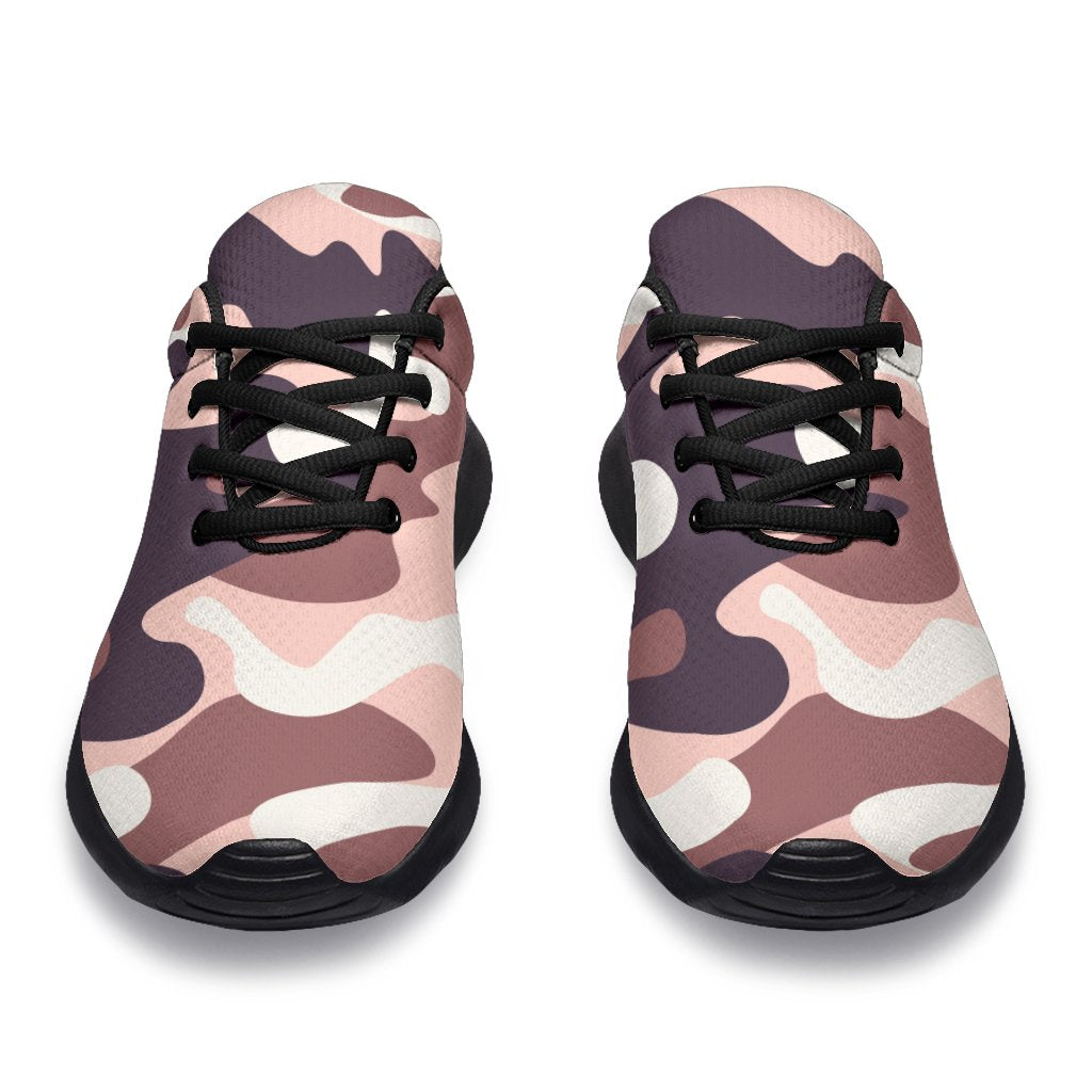 Pink Brown Camouflage Print Sport Shoes GearFrost