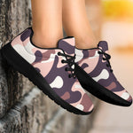 Pink Brown Camouflage Print Sport Shoes GearFrost