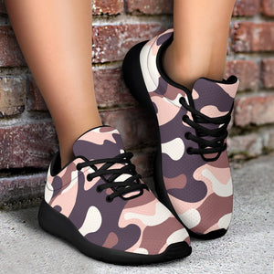 Pink Brown Camouflage Print Sport Shoes GearFrost