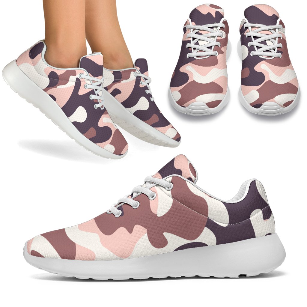 Pink Brown Camouflage Print Sport Shoes GearFrost