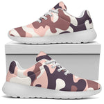 Pink Brown Camouflage Print Sport Shoes GearFrost