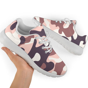 Pink Brown Camouflage Print Sport Shoes GearFrost