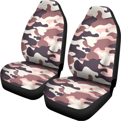 Pink Brown Camouflage Print Universal Fit Car Seat Covers