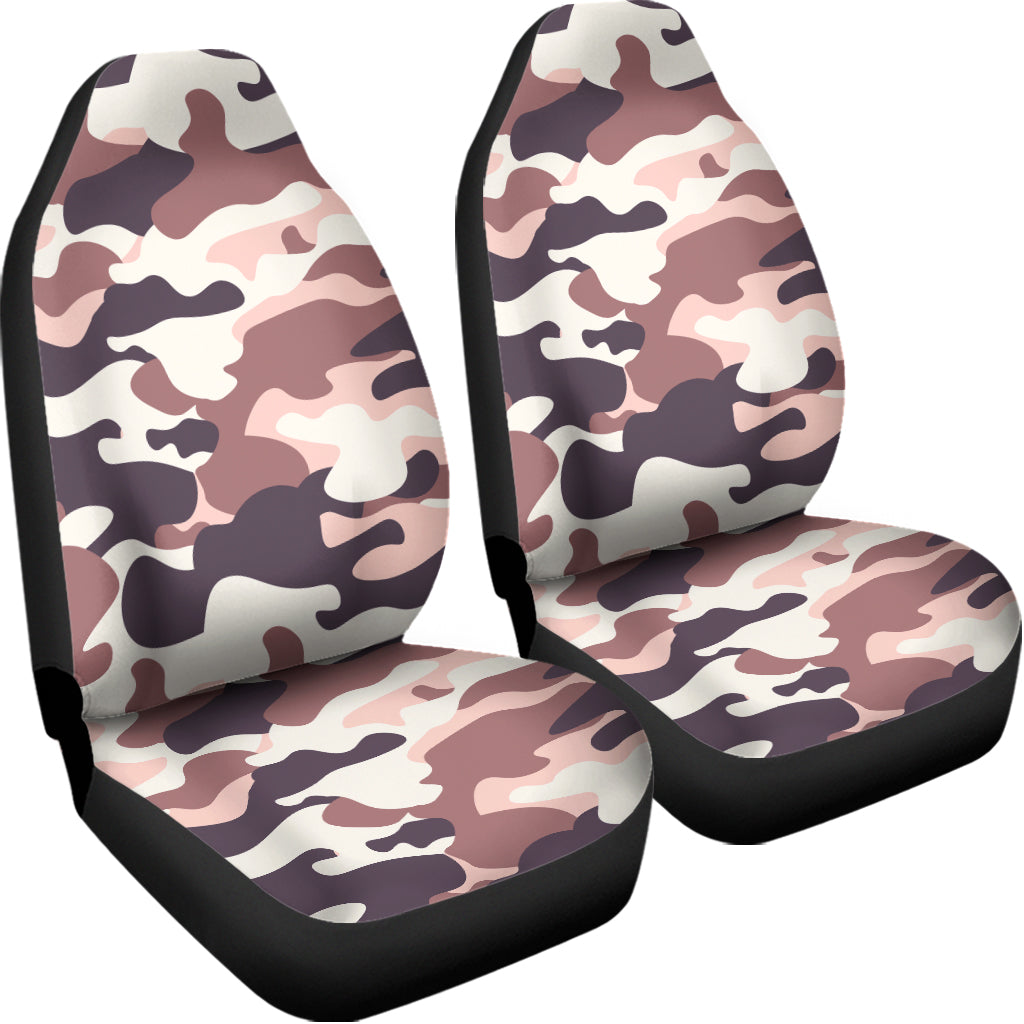 Pink Brown Camouflage Print Universal Fit Car Seat Covers