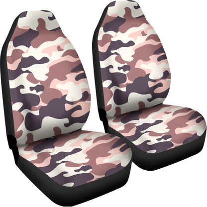 Pink Brown Camouflage Print Universal Fit Car Seat Covers
