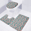 Pink Cactus Pattern Print 3 Piece Bath Mat Set