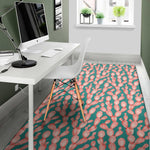 Pink Cactus Pattern Print Area Rug