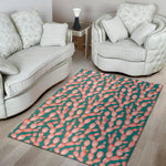 Pink Cactus Pattern Print Area Rug