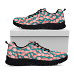 Pink Cactus Pattern Print Black Sneakers