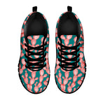 Pink Cactus Pattern Print Black Sneakers