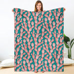Pink Cactus Pattern Print Blanket