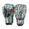 Pink Cactus Pattern Print Boxing Gloves