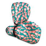 Pink Cactus Pattern Print Boxing Gloves
