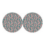 Pink Cactus Pattern Print Car Coasters