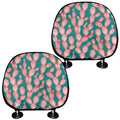 Pink Cactus Pattern Print Car Headrest Covers
